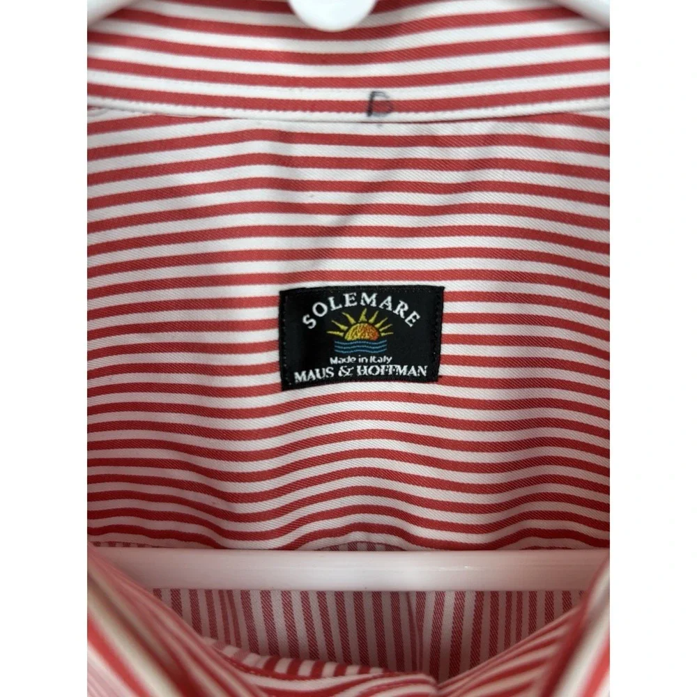 Solemare Maus & Hoffman XL Orange‎ Stripe Long Sleeve Button Up Shirt XL Italy